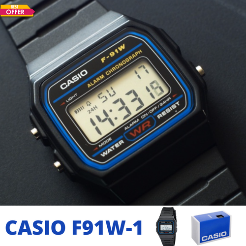 CASIO Digital Sport Watch F91W1 Water Resistant Microlight Alarm For Men eBay