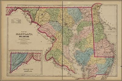 Poster, Many Sizes; Map Of Maryland, Delaware Washington D.C. 1878