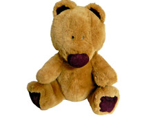 Dakin Baby Cub Vintage Features teddy bear 1985 Brown and Burgundy 12" Cuddly