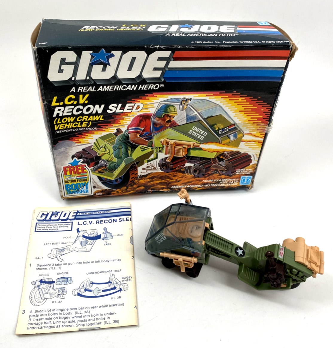 美品1980年頃 共箱付◆シンセイ バトルレンジャー オフロードカー ラジオコン Vintage 1985 GI JOE LCV Recon Sled / Low Crawl Vehicle, ARAH