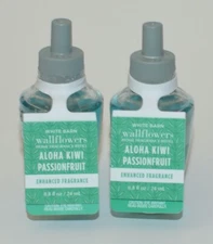 2 BATH BODY WORKS ALOHA KIWI PASSIONFRUIT WALLFLOWER FRAGRANCE REFILL BULB PLUG