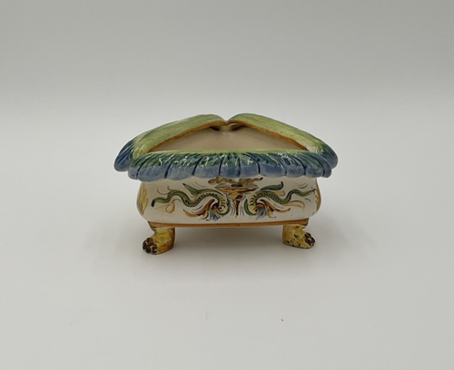 Italian Majolica Pottery Jardiniere Planter Dragon Creatures Italy Creature - Picture 8 of 11