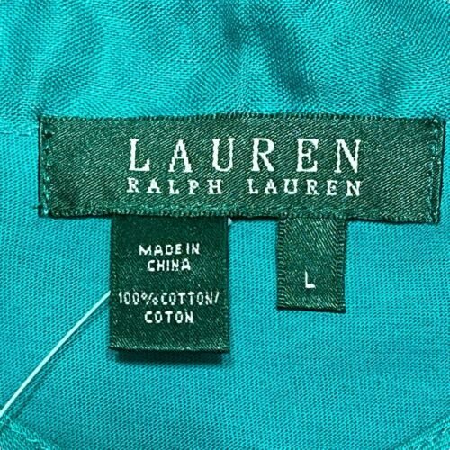 Ralph Lauren Top Womens Large Green Pintuck Blouse 3/4 Sleeve Shirt Stretch - Picture 7 of 11