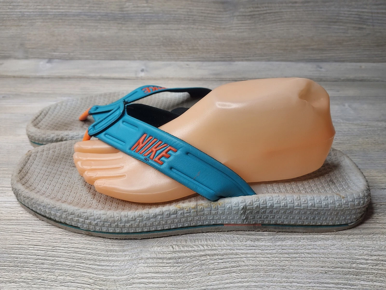 Sandali Nike suola waffle uomo 13 XL verde acqua e arancione infradito infradito scarpe