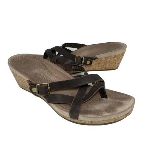 Cork Wedge Thong Sandals Womens 