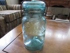 Vintage Atlas E Z Seal QUART Aqua Mason Jar with Wire Bail Glass Lid GC — photo 6