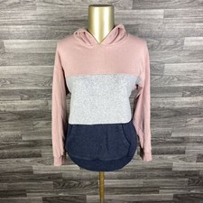 AMERICAN EAGLE Pullover Grey/Pink Hooded Sweatshirt Hoodie Women's Size XS