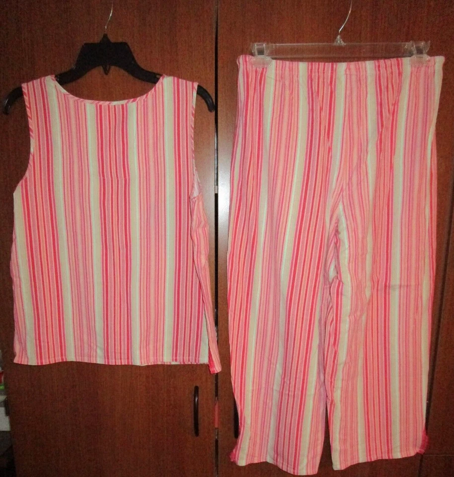 Classic Elements 2 Piece PJ Top L 14 16 Cotton Spandex Bust 41 L 23 Pant M 10 12 - Image 4 of 4