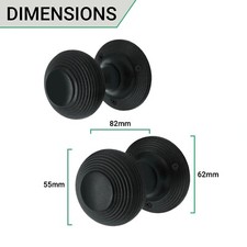 Beehive Door Knobs Reeded Design Traditional Mortice Type 55mm Sprung