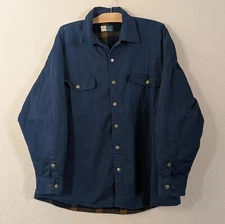 VTG Wearguard Men's Chore Coat Blanket Lined XL Trucker Farmer Plaid Navy Blue