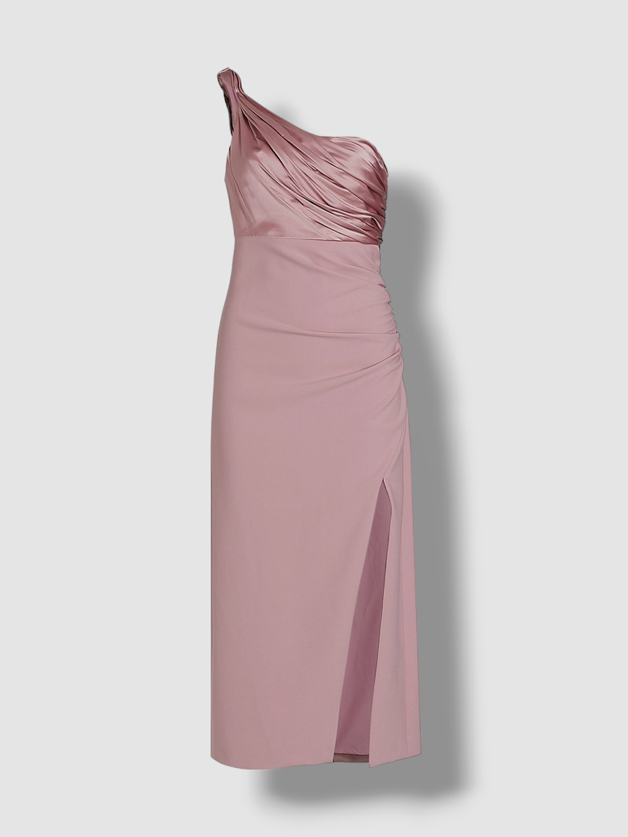 cinq a sept pink dress  One-Shoulder Midi Length - Dresses, Clothing - WCINQ96273 Spice up your cocktail hour with the Bangle Kaily Dress Cinq a Sept - Light