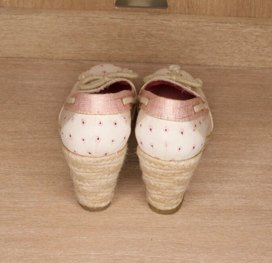 Tacones Sperry D2494 Mujer Rosa Tostado Floral Lona Tacones de Cuña Talla 6M Foto 3 de 4