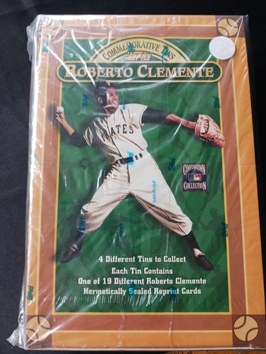 1998 TOPPS COMMEMORATIVE TINS ROBERTO CLEMENTE UNOPENED BOX - Picture 4 of 4