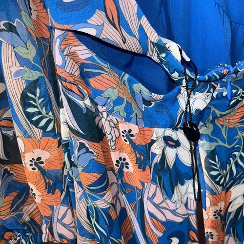 Gianni Bini Lillian Floral Print Deep V-Neck Cut-Out Tiered A-Line Dress Size 0 - Picture 10 of 15