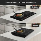 Ntud 23.6" Electric Ceramic 2 Burners Glass Cooktop Built-in Stove Touch Control