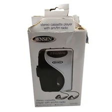 Jensen SCR-68C Stereo Cassette Player AM/FM Radio Portable with Headphones