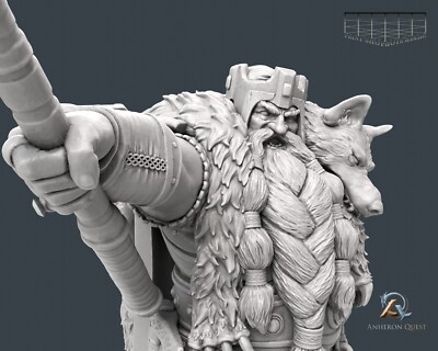 Zwerg König unter dem Berg Miniatur Dwarven King für D&D 5e Pathfinder in 32mm