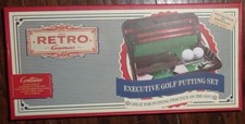 Retro Games Portable Indoor Executive Golf Putting Training Set Putter Cup Case