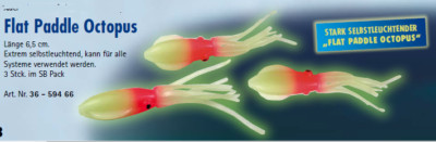 Flat Paddle Octopus Oktopus zum Nachrüsten für Pilker 6,5cm Selbstleuchtend Behr