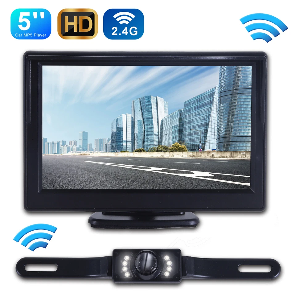 Dual wireless backup camera night vision system rear view monitor for RV truck - Image 3 of 4