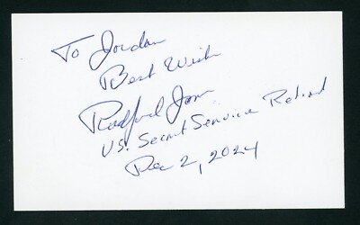 Radford Jones Secret Service President JFK Signed 3x5 Index Card E27002