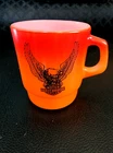 Vintage Fire King Harley Davidson Motorcycles Bike Advertising Mug Rare