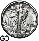 1917-S Walking Liberty Half Dollar, Rev. MM, Tough Choice AU++/Unc Better Date!