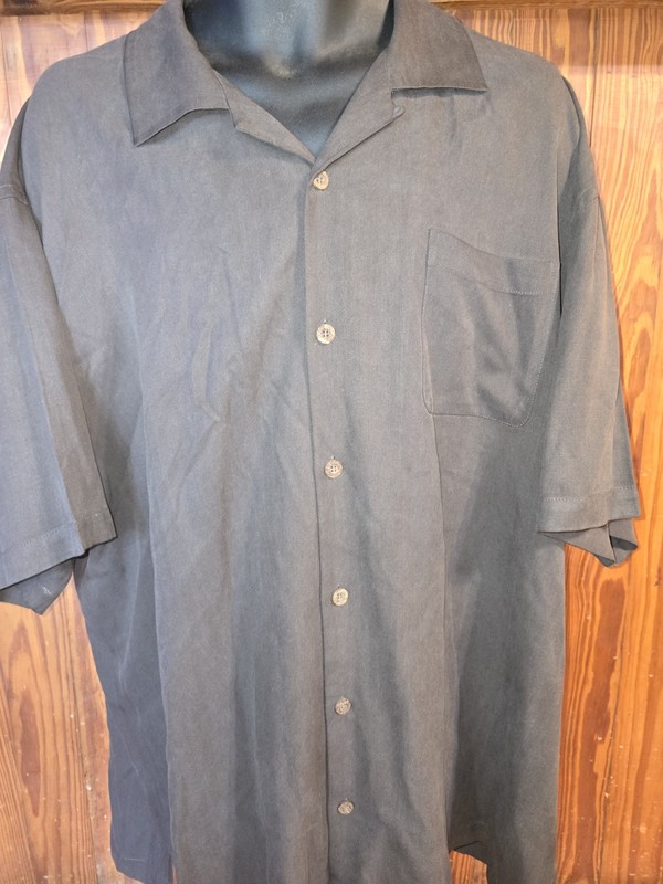 Tommy Bahama Men's Silk Camp Shirt Button-up Short Sleeve Black XXL