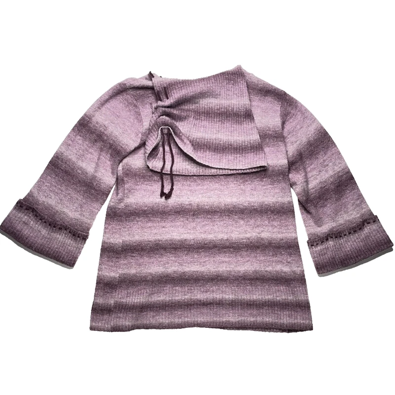 lole striped wool blend knit pullover yoga active sweater