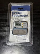 Omron HJ-105 Blue Digital Pocket Pedometer Step/Calorie/Mile Counter