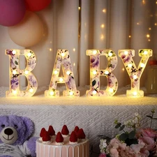 Woodland Greenery Centerpieces Baby Marquee Light up Sign Letters 8.15'' Baby...