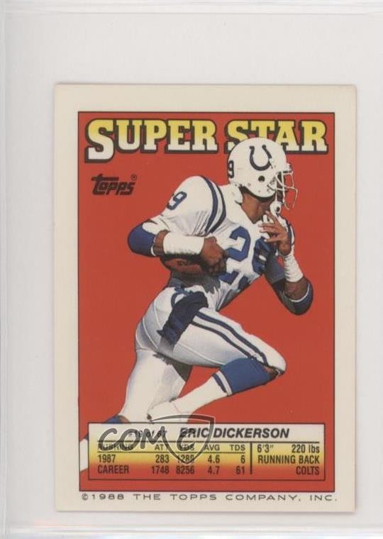 1988 Super Star Sticker Back Cards Eric Dickerson Neal Anderson Rookie RC 08rj