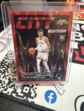 Victor Wembanyama 2023-24 NBA Hoops Premium Stock /199 City Edition Red Wave RC