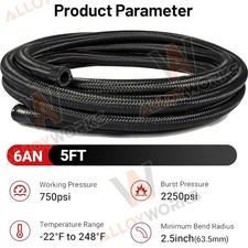 4an 6an 8an 10an 12an Fuel Line Braided Fuel Hose Nylon Cpe Us-