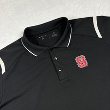 NC State Wolfpack Shirt Mens XL Black NCAA Football Antigua Performance Polo