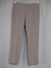 BRUNELLO CUCINELLI Women's Stretch Dress Pants Tan slacks side zipper  sz M 