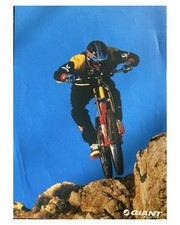 Original Retro Rob Warner  Downhill Mountain Bike Giant Race Team Poster  A4