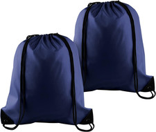 2 Pcs Navy Blue Drawstring Backpack Bulk Sports Cinch Bags, String Backpack St