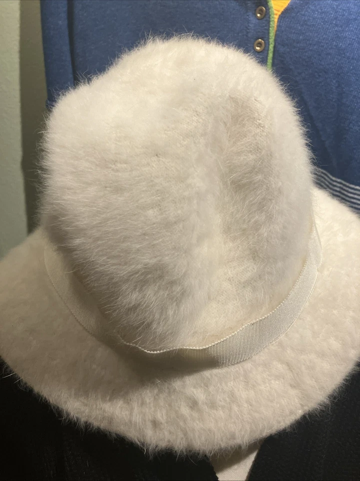 Sombrero Kangol vintage para mujer cubo Fedora suave difuso imitación piel gorra marfil damas Foto 4 de 4