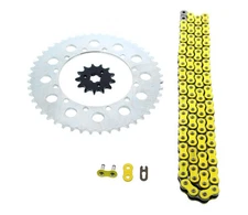 2004 - 2008 Kawasaki KX125 Yellow Chain and Sprocket Silver 13/48 114L