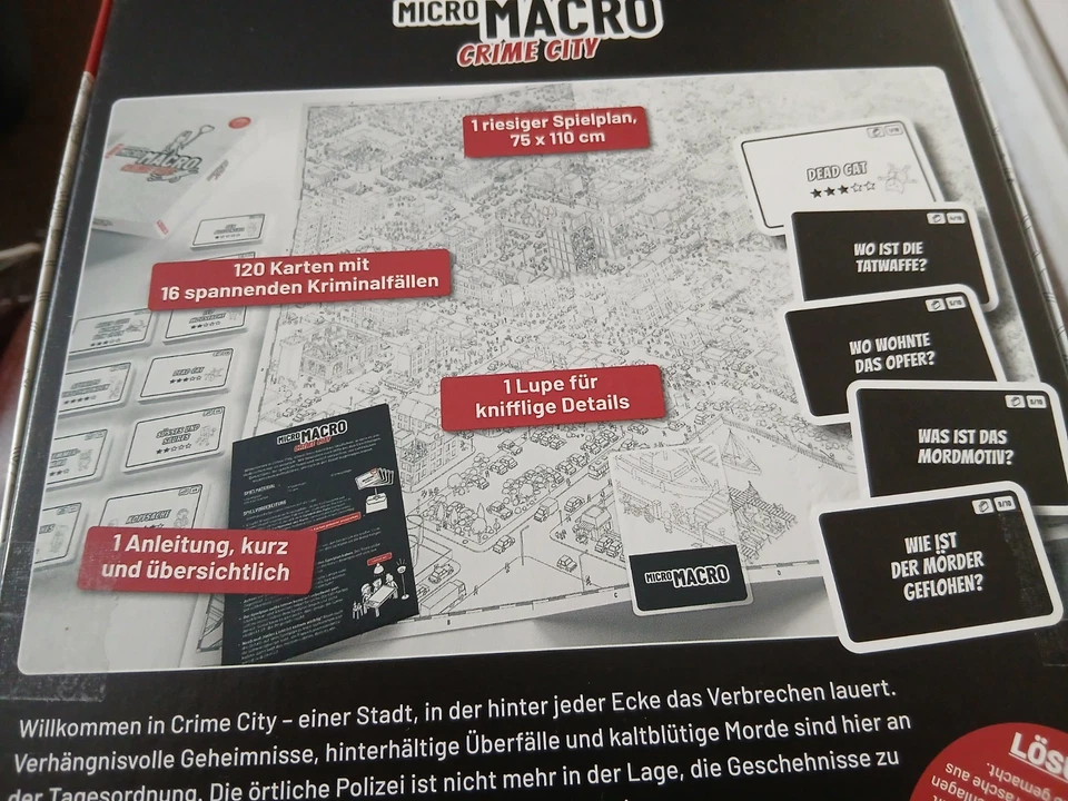 MicroMacro Micro Macro Crime City Board Game German Writing BNIB Ideal Xmas - Image 3 of 3