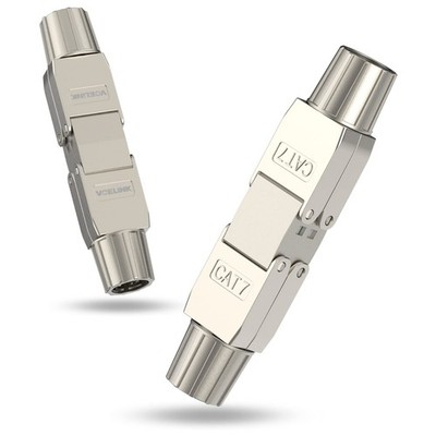 VCELINK Tool-Free RJ45 Coupler Shielded, Ethernet Cable Extender PoE+ Silver