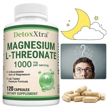 Magnesium L-Threonate 1000mg - Brain Health,Support Attention Memory & Cognitive