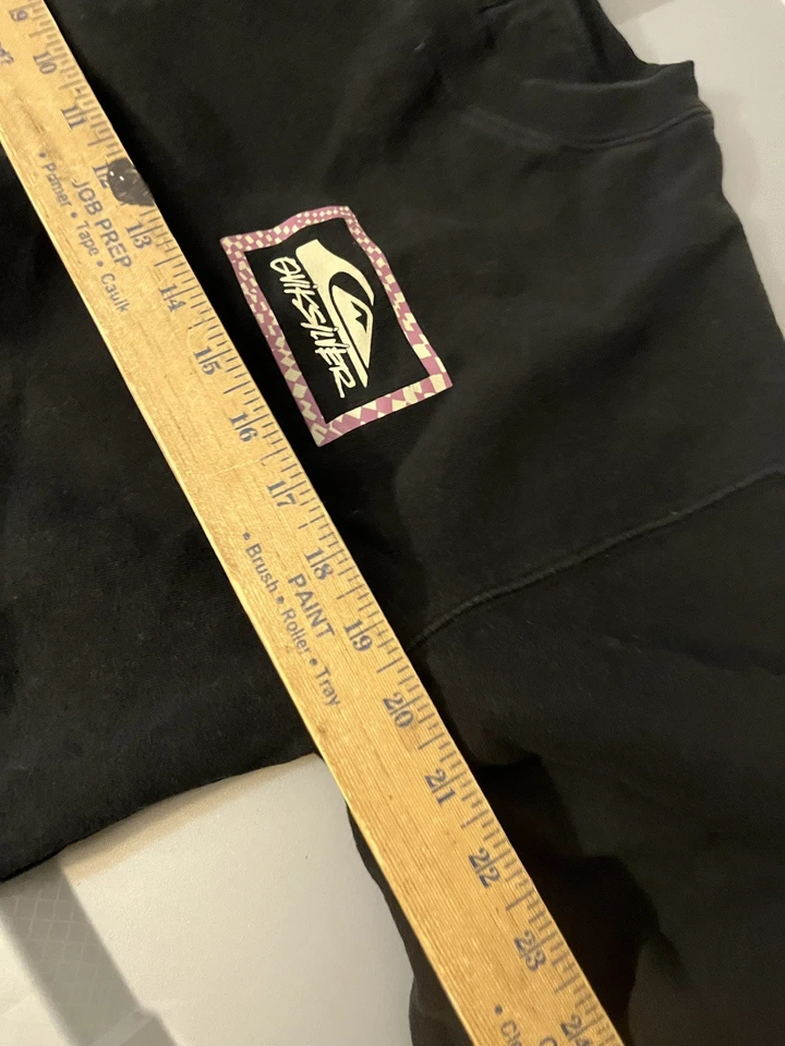 Suéter Quicksilver Para Hombres Grande Negro Sólido Pullover Sudadera Cuello Redondo Foto 4 de 4