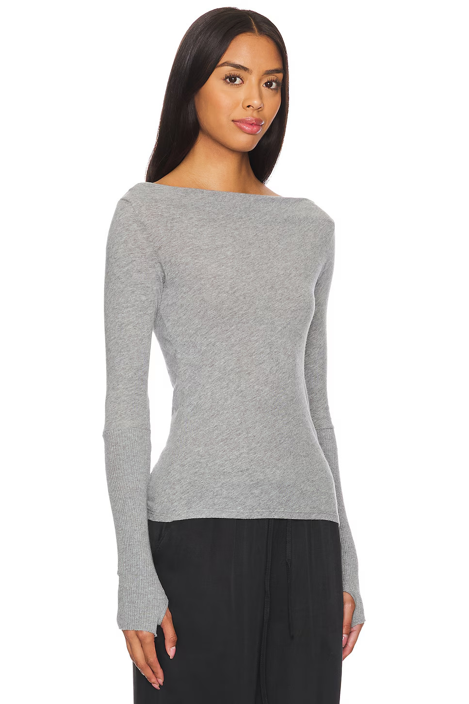 ENZA COSTA Cashmere Boatneck Top Blue M $225 E1 301