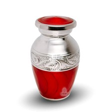 Crimson Serenity Keepsake Urn   Red Cremation Urn for Ashes