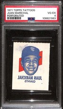 1971 Topps Tattoos #5 Juan Marichal HOF S1 PSA 4 VGEX C97880