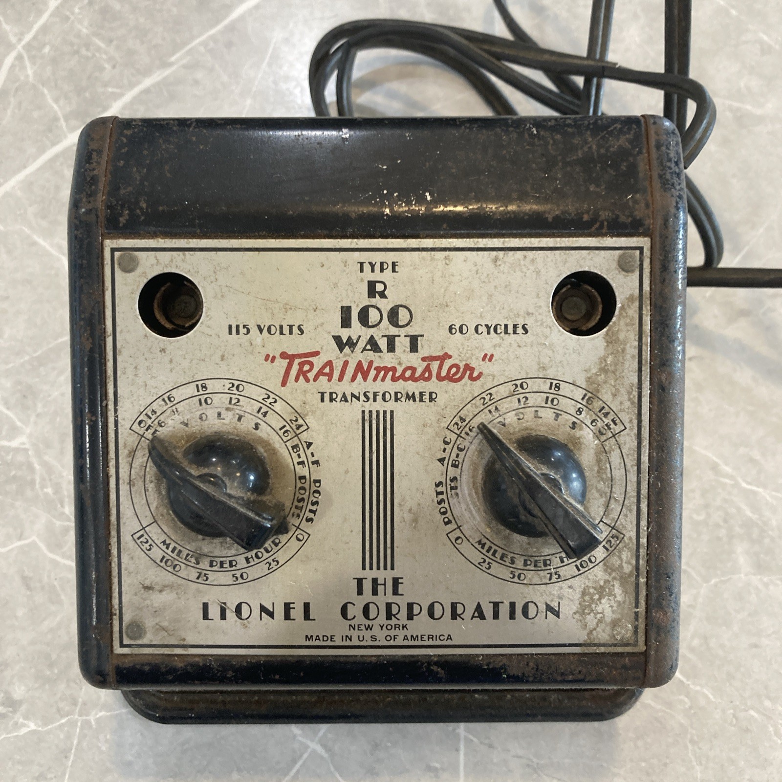 Lionel Type R 100 Watt Trainmaster Transformer Untested | eBay