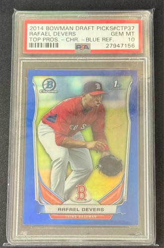 2014 Bowman Draft Rafael Devers Chrome 1st Prospects Blue Refractor #/399 PSA 10