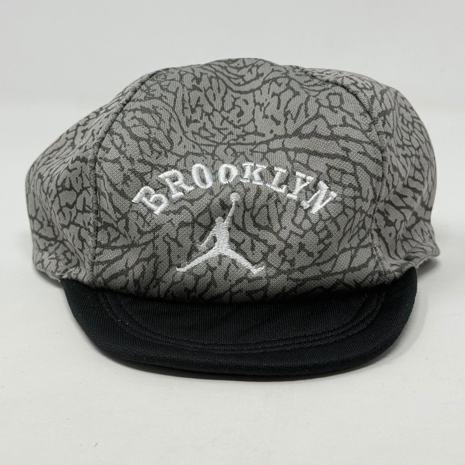 Jordan Brooklyn Elephant Print Grey Black Infant Hat Cap 12M Jumpman 7993-023